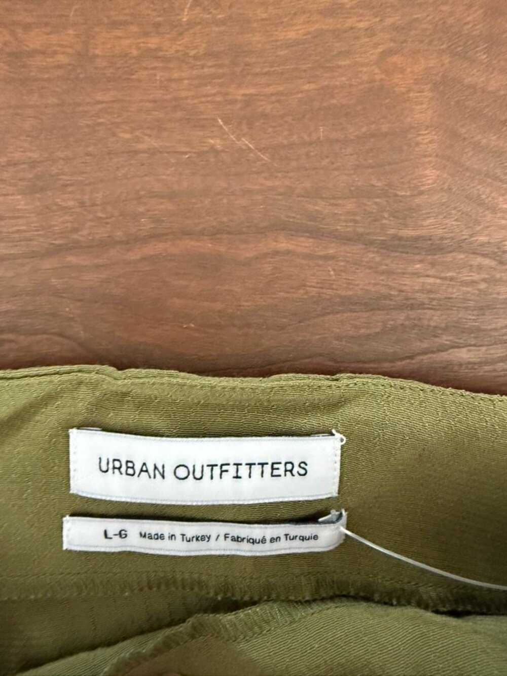 $79 Retail Urban Outfitters Olive Green Button Front Midi Skirt Linen Viscose - Picture 3 of 12